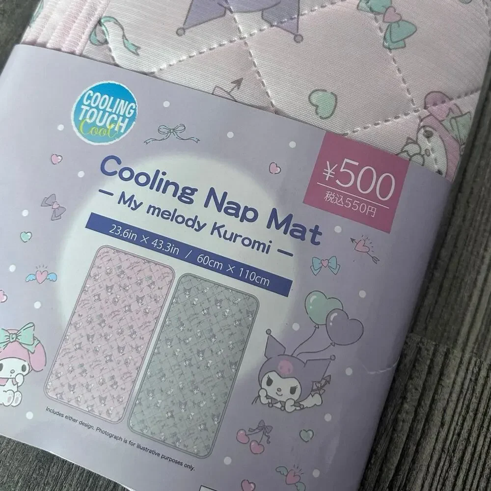 daiso sanrio cooling nap mat my melody kuromi pink